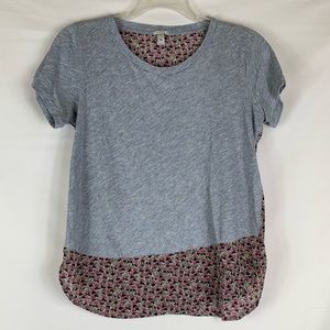 J. Crew | XS Floral and Grey Tee